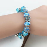 5 Colors Rhinestone&Crystal Beads Butterfly Charm Bracelet