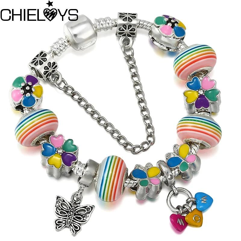 Crystal MOM Beads Charm Bracelet Vintage Jewelry Gift