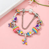 Enamel Dog Butterfly Beads Charm Bracelet Vintage DIY Bracelet Jewelry Gift