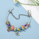 Enamel Dog Butterfly Beads Charm Bracelet Vintage DIY Bracelet Jewelry Gift