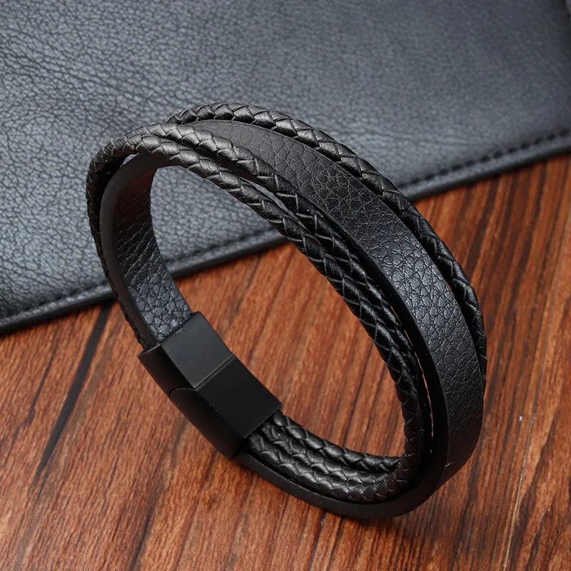 Braided Rope Leather Bracelet for Men