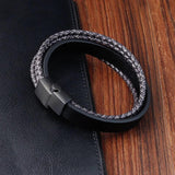 Braided Rope Leather Bracelet for Men