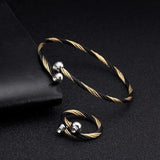 Unique Braided Women Stainless Steel Cuff Bracelet