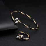 Unique Braided Women Stainless Steel Cuff Bracelet