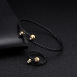 Unique Braided Women Stainless Steel Cuff Bracelet