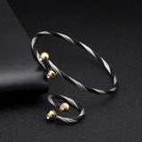 Unique Braided Women Stainless Steel Cuff Bracelet
