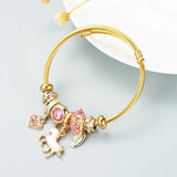 Stainless Steel Wire Butterfly Bees Charm Bracelet