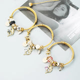Stainless Steel Wire Butterfly Bees Charm Bracelet