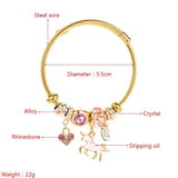 Stainless Steel Wire Butterfly Bees Charm Bracelet