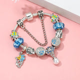 Enamelled Fish Beads Bracelet with Pearl Pendant