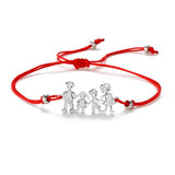Family Mom Dad Boy Girl CZ Bracelets Red String