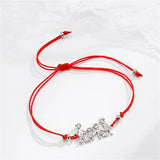 Family Mom Dad Boy Girl CZ Bracelets Red String
