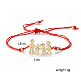 Family Mom Dad Boy Girl CZ Bracelets Red String