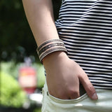 Hand Woven Retro Leather Bracelet for Women and Men