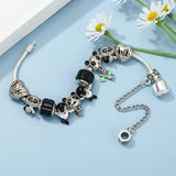 Panda Beads Bracelet With Bamboo Pendant Snake Chain Charm Bracelets