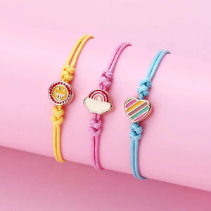 3Pcs Cloud Star Rainbow Smiling Face Bracelet Set
