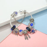 Glass Charm Beads Pendants DIY Snake Chain Bracelet