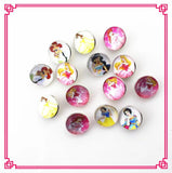 20pcs Mix Random Princess Snap Buttons For 18mm Ginger Pendant Bracelet