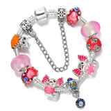 Pink Cartoon Charms Bracelets For Women Children