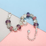 Purple Glass Bead Dog Paw Charm Pendant for Bracelet DIY