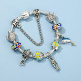 Vintage Fish Dolphin Beads Charm Bracelet - DIY Jewelry Gift