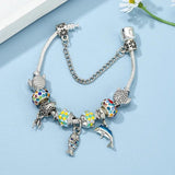Vintage Fish Dolphin Beads Charm Bracelet - DIY Jewelry Gift