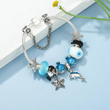 Whale Beads Bracelet Starfish Pendant Charm Bracelet for Women