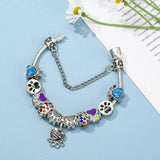 Vintage Dog Paw Beads Charm Bracelet for Women