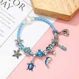 Summer Dolphin Starfish Charm Bracelet for Couples