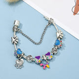 Vintage Crystal Dog & Paw Beads Charm Bracelet DIY Jewelry Gift