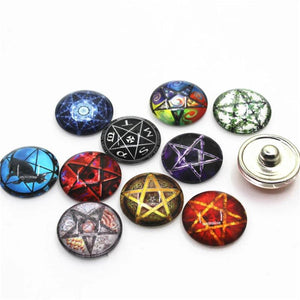 10pcs Mix Random Star Snap Buttons 18mm Ginger Snap DIY Jewelry Charms