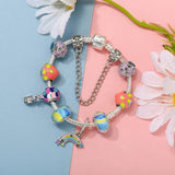 Colorful Charms Bracelet Rainbow Hot Air Balloon Snake Chain DIY Jewelry