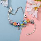 Colorful Charms Bracelet Rainbow Hot Air Balloon Snake Chain DIY Jewelry