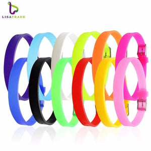 20PCS 8MM Silicone Wristband Bracelets DIY Accessory Fit 8mm Slide Letter Charms