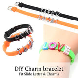 20PCS 8MM Silicone Wristband Bracelets DIY Accessory Fit 8mm Slide Letter Charms