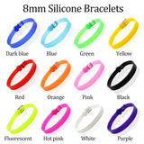 20PCS 8MM Silicone Wristband Bracelets DIY Accessory Fit 8mm Slide Letter Charms