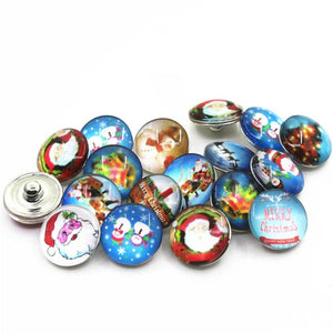 10pcs Mix Christmas Snap Buttons for 18mm Ginger Snap Bracelet DIY