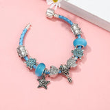 Crystal Fish Beads Charm Bracelet Leather Chain Women Jewelry Gift