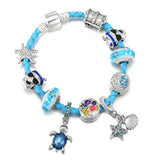Leather Chain Turtle Shell Beads Bracelet Jewelry Gift