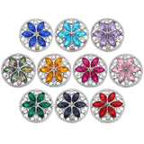 5pcs Mixed Crystal Rhinestone Flowers Snap Buttons for Jewelry