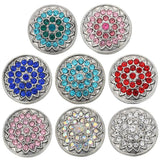5pcs Mixed Crystal Rhinestone Flowers Snap Buttons for Jewelry