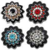 5pcs Rhinestone Flower 18mm Metal Snap Buttons for Snaps Jewelry
