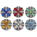 5pcs Rhinestone Flower 18mm Metal Snap Buttons for Snaps Jewelry
