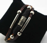 Vintage Lace-Up Rope Chain Leather Bracelet Women Girls Jewelry