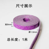 10PC 8mm Glitter PU Leather Belt 1M Length No Buckle DIY Wristband Keych