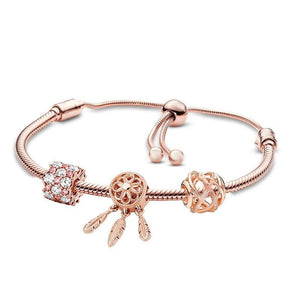 Life Of Tree Beads Charm Bracelet Bangles, Adjustable Chain Bracelet for Women