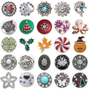 5pcs/lot Snap Button Jewelry Charms Rhinestone Crystal Fit 18mm Snap Bracel