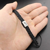 Braid Bracelets Friendship Titanium Steel Square Charm Bracelet
