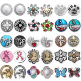 5pcs Crystal Rhinestone Snap Button Charms 18mm for Snap Bracelet Necklace