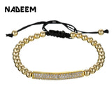 Pave Zirconia CZ Bar Chain Charm Bracelet for Wedding